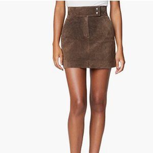 BLANK NYC  Brown Leather/ Suede Mini Skirt -- NWT
